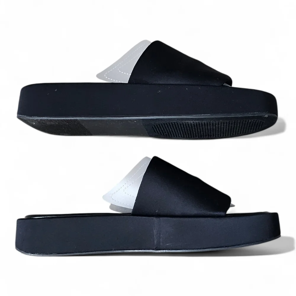 Madden Girl Women’s Black Platform Slide Sandals Size 11M